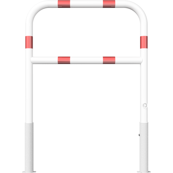 Access barriers | removable and revolving | with triangular locking mechanism | with quarter-bend bar | hot-dip galvanized and white coatedwith red reflecting stripes | total width: 1000 mm